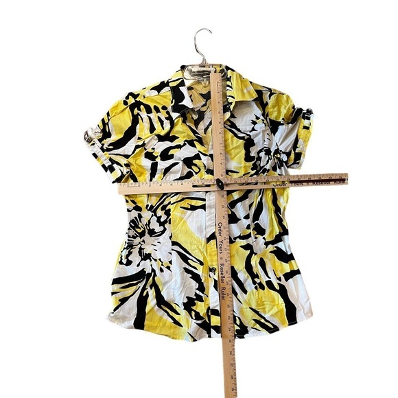 Express Design Studio Shirt Women's Medium Multicolor Floral Cotton Button-Up - Picture 6 of 6